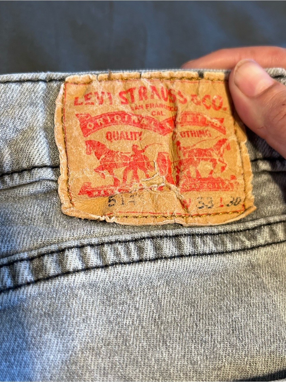 Levi's Light Gray Denim Jeans with Classic Leather Patch